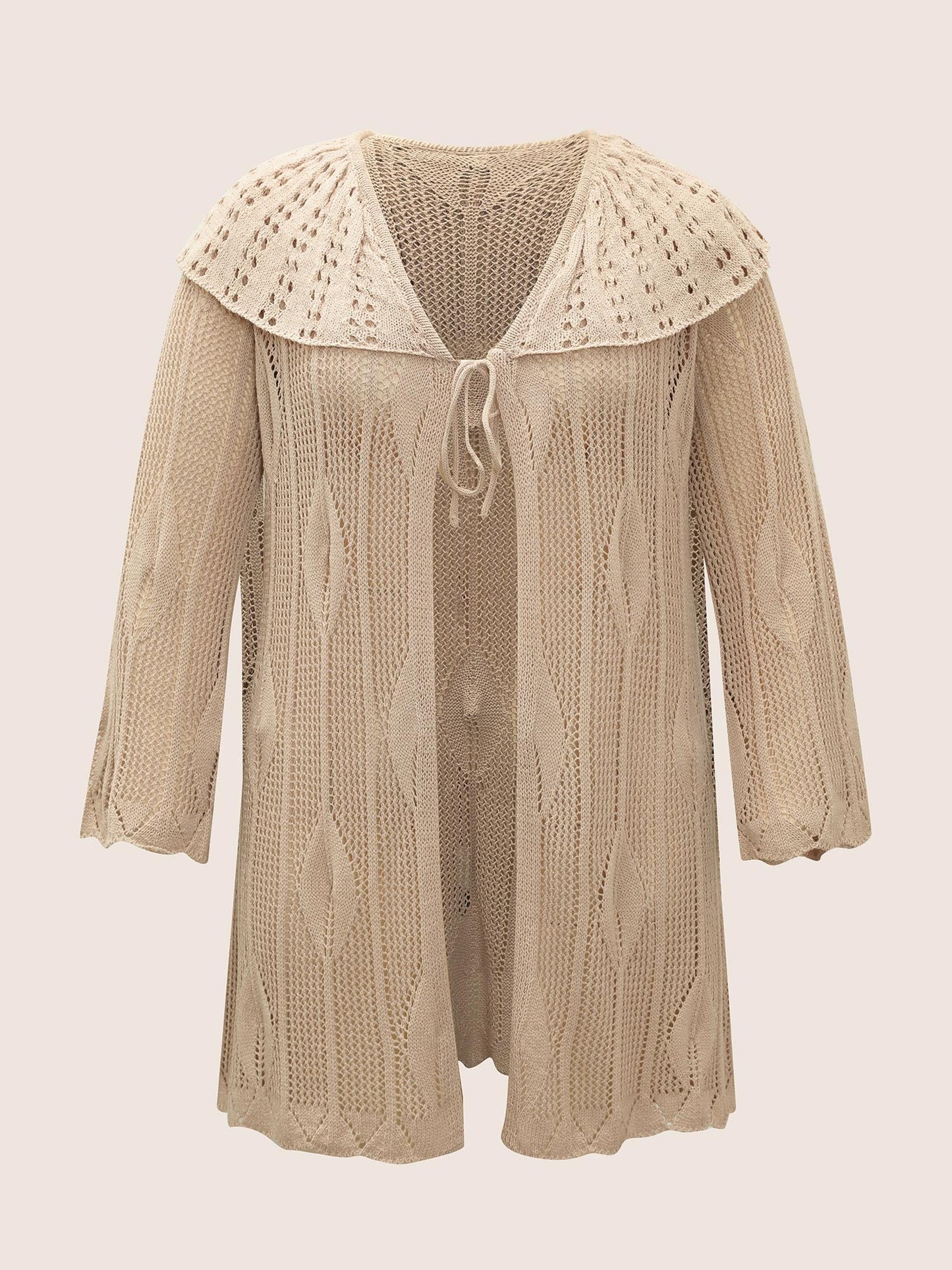 Plain Texture Patchwork Cut Out Ties Swim Cover Up