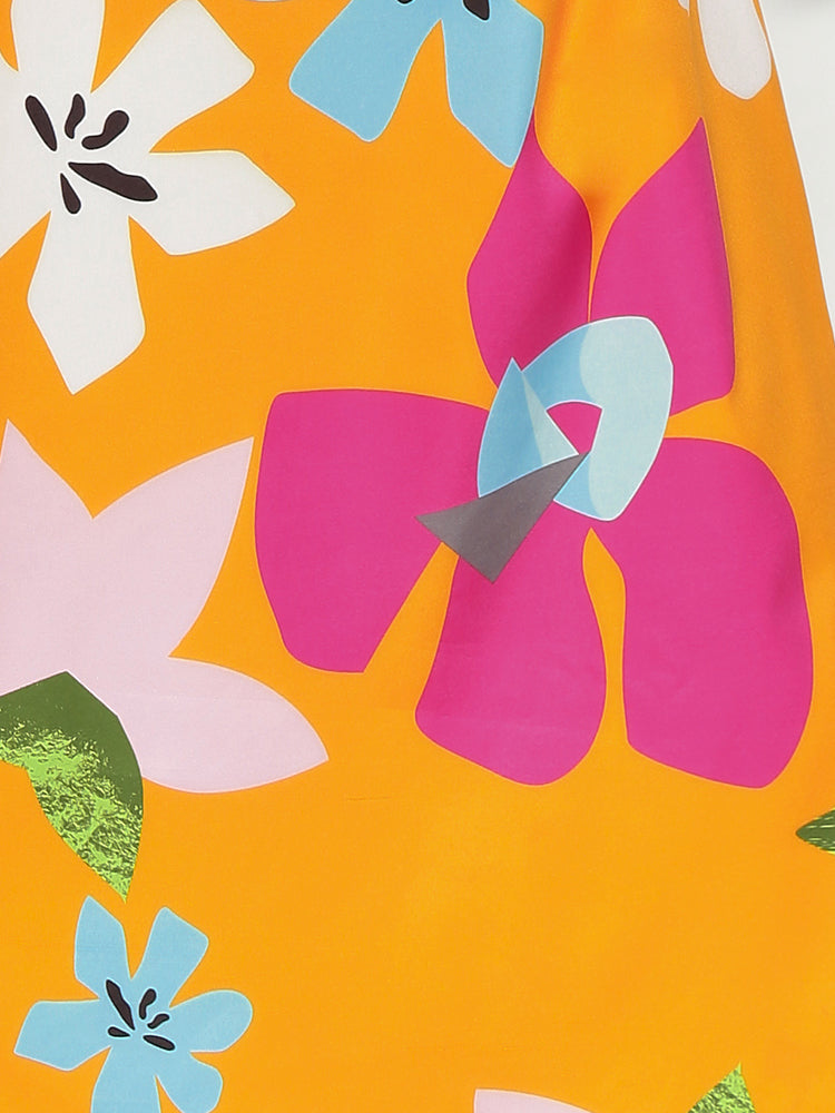 Floral Bowknot Front Dress