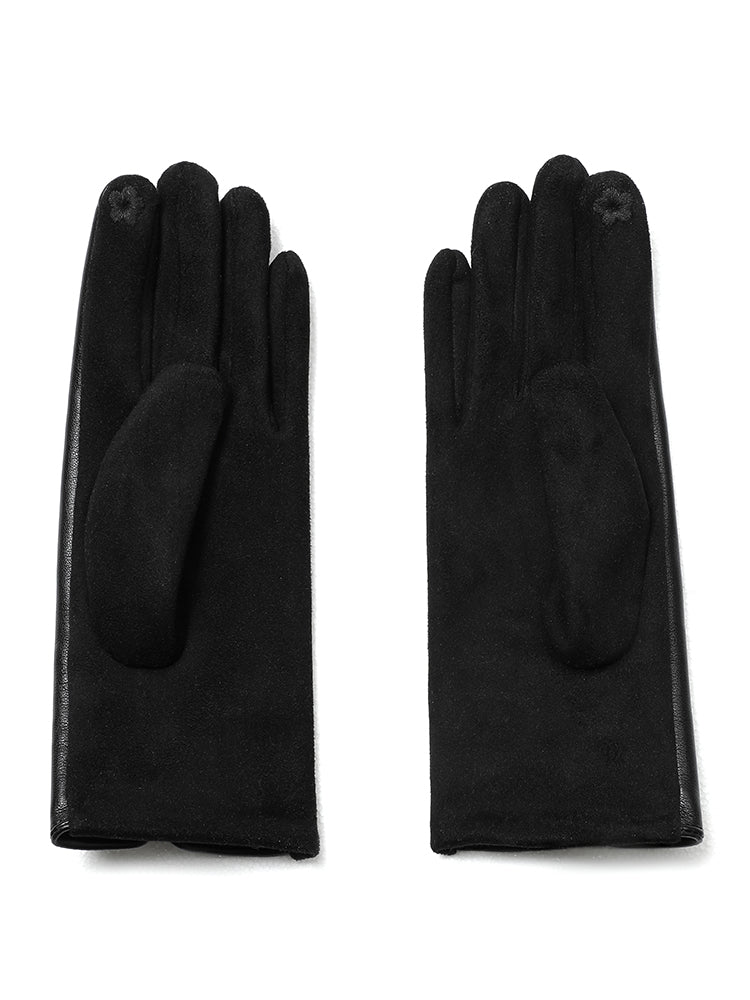 Warm & Cozy Solid Fur Ball Detail Gloves