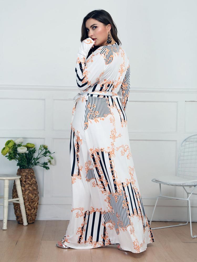 Printed Wrap Holiday Maxi Dress