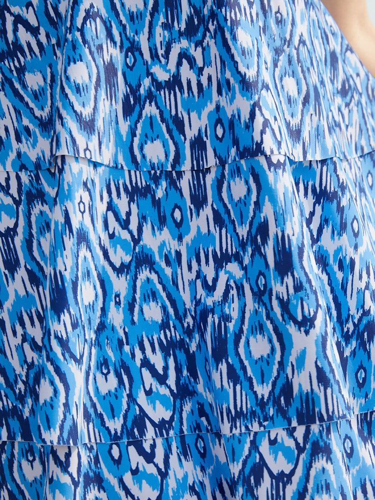 Bandana Print Ruffle Tiered Swim Dress