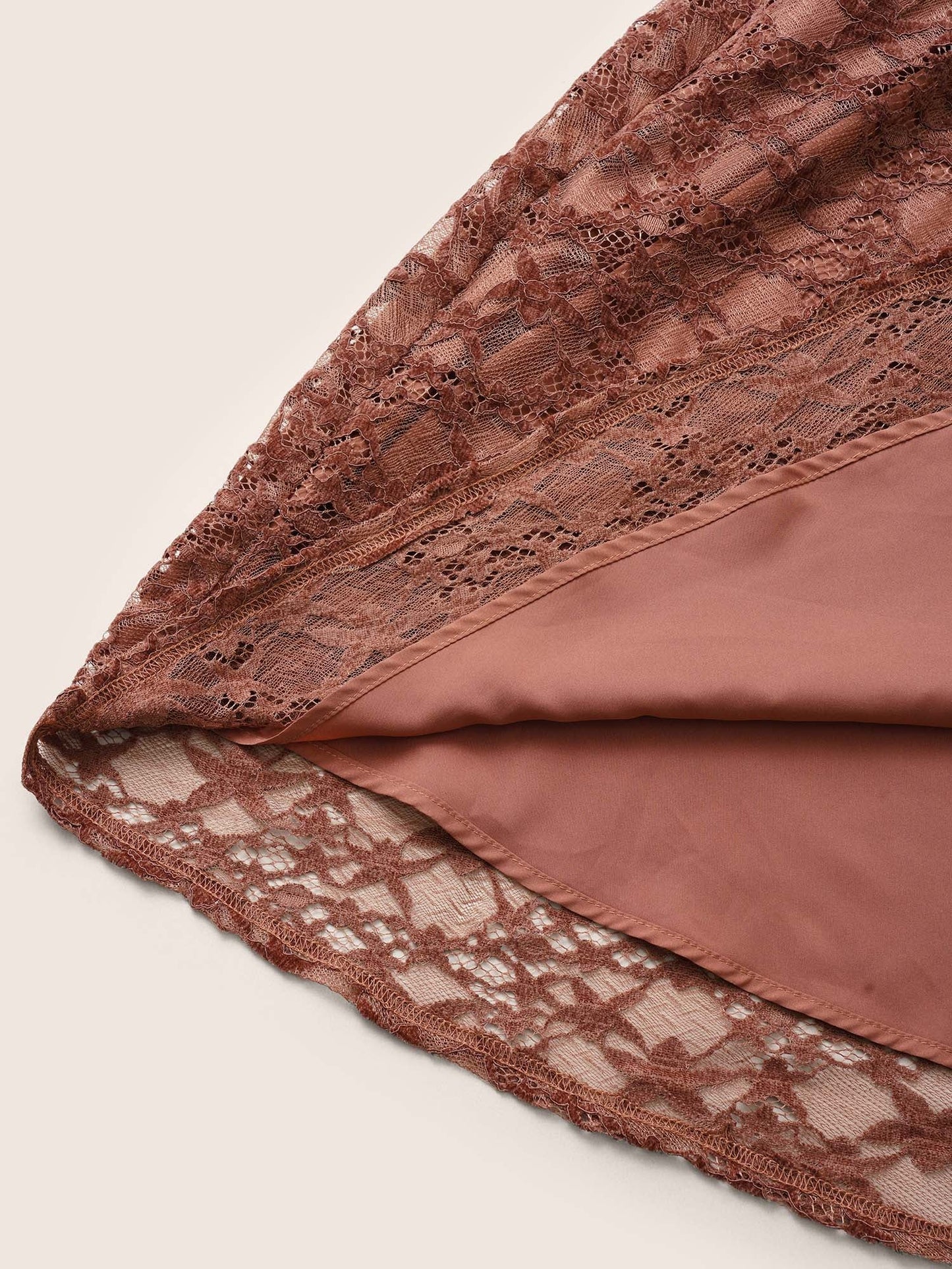 Crochet Lace Mesh Tiered Ruffle Trim Dress