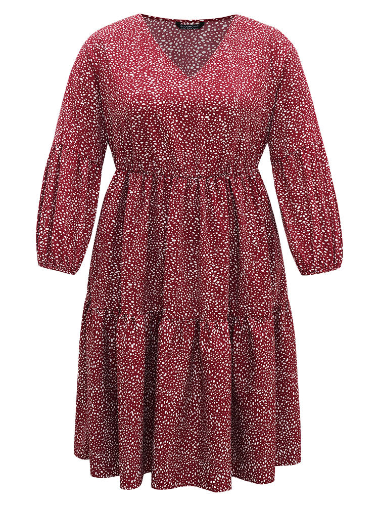 Leopard Print Pocket Flutter Hem Dress