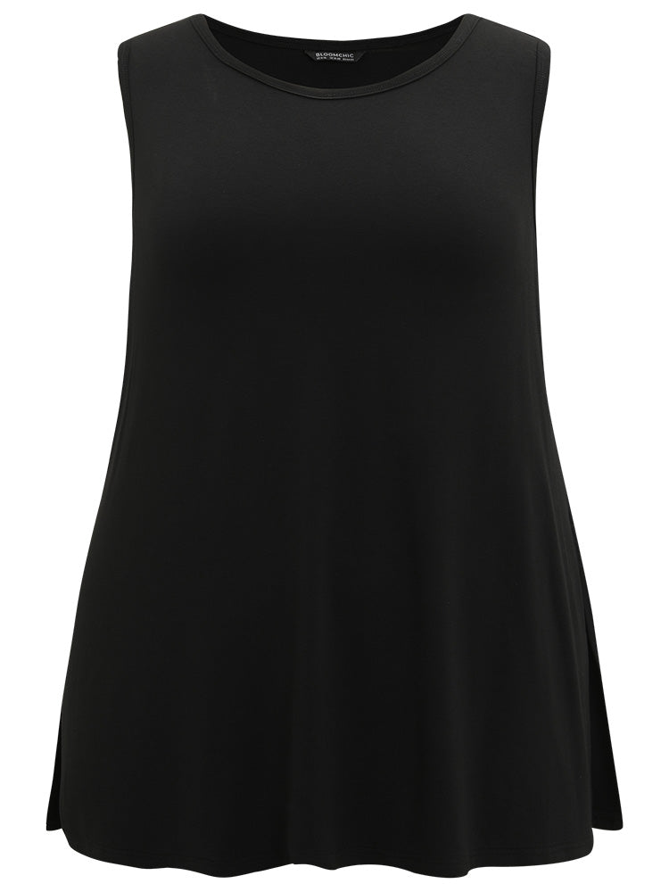 Supersoft Essentials Solid Split Side Crew Neck Tank Top