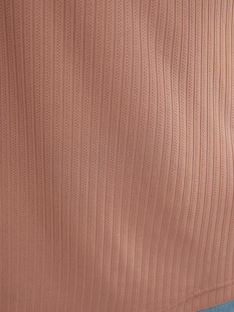 Solid Textured Drawstring Sleeve T-shirt