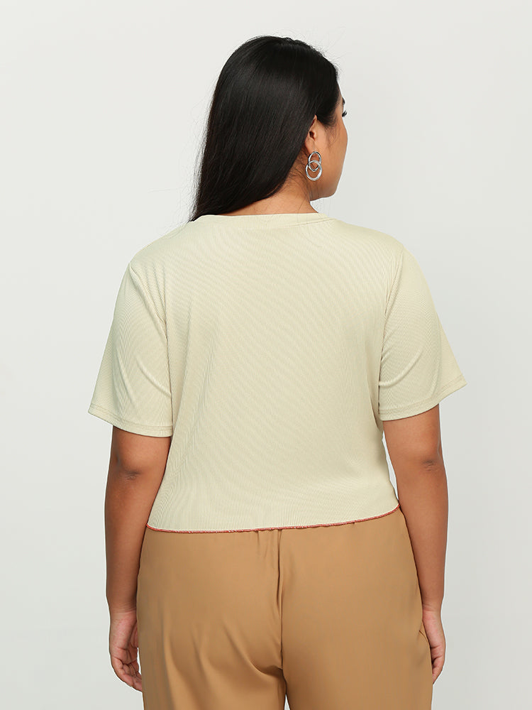 Stitch Irregular Hem T-Shirt