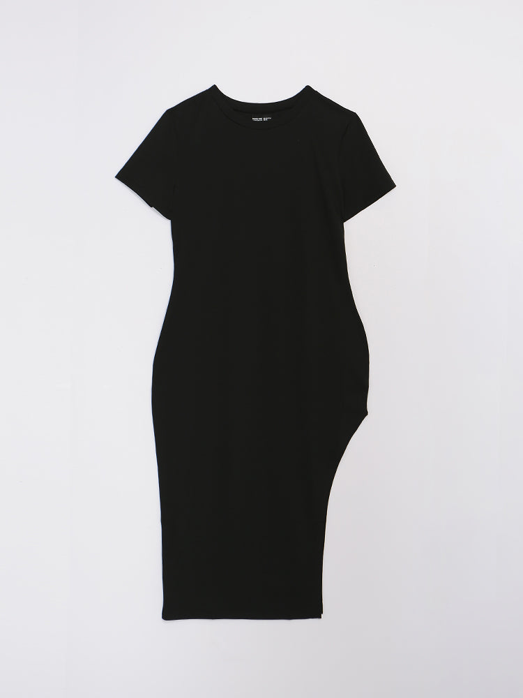 Short Sleeve Split Hem Dress