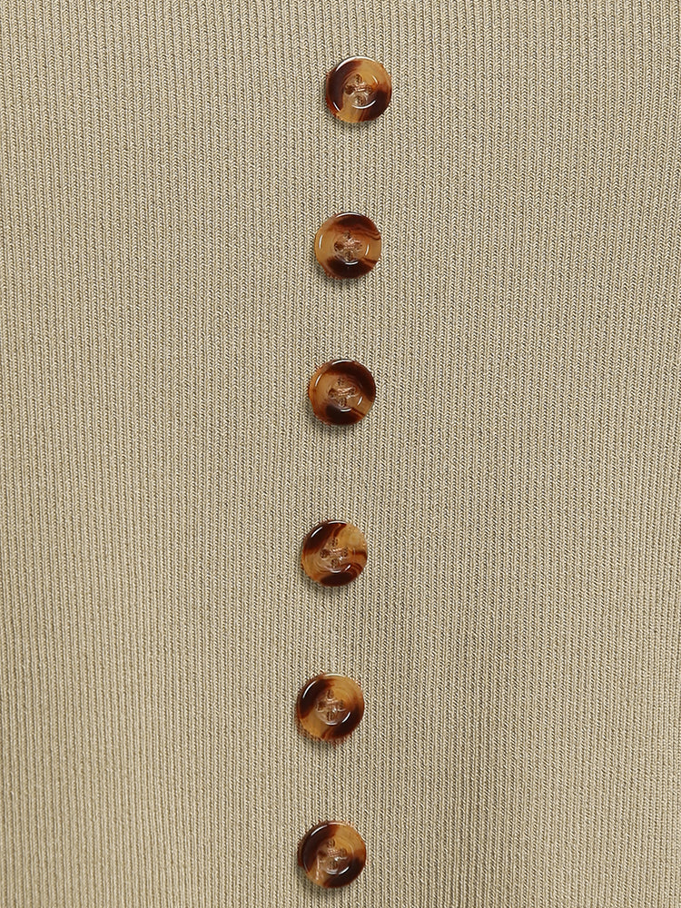 Button Cap Sleeve Top