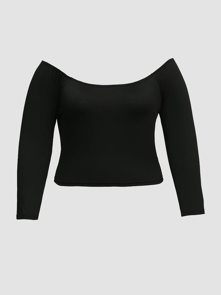 Shirred Long Sleeve Knit Top