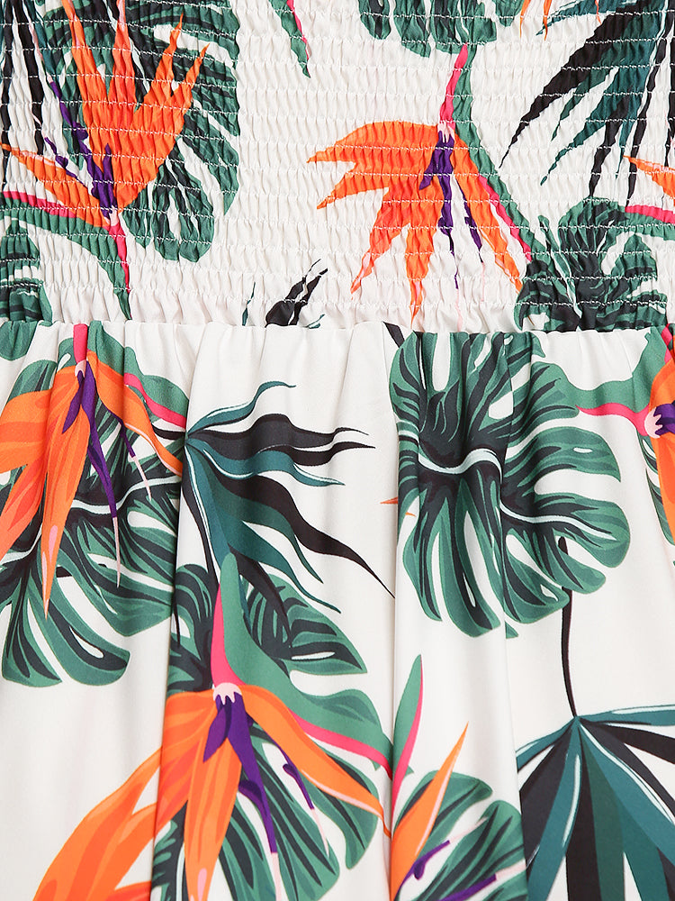 Leaf Irregular Hem Dress