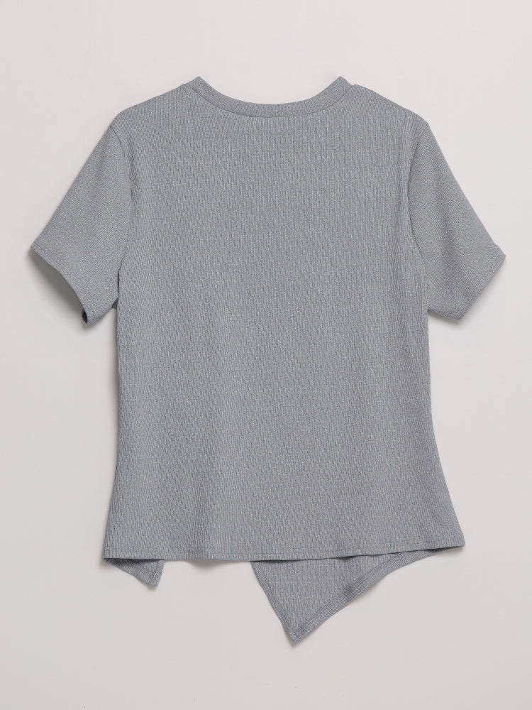 Irregular Hem Short Sleeve T-Shirt