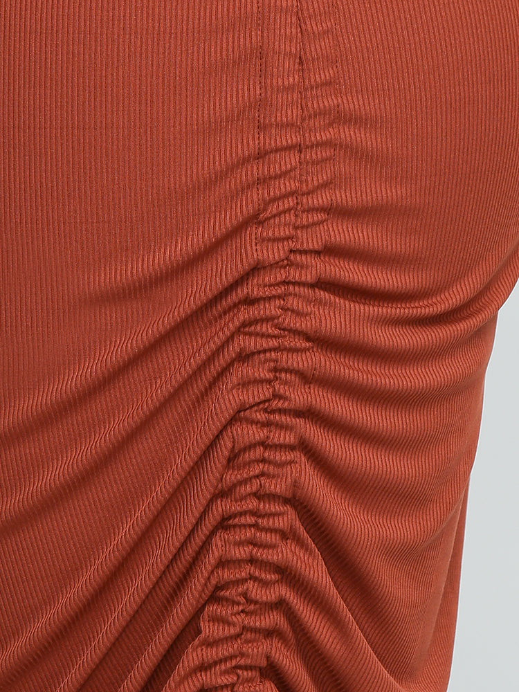 Ruched Knotted Sleeveless Dress