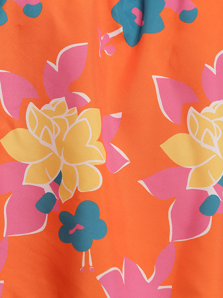 Floral Print Off Shoulder Blouse