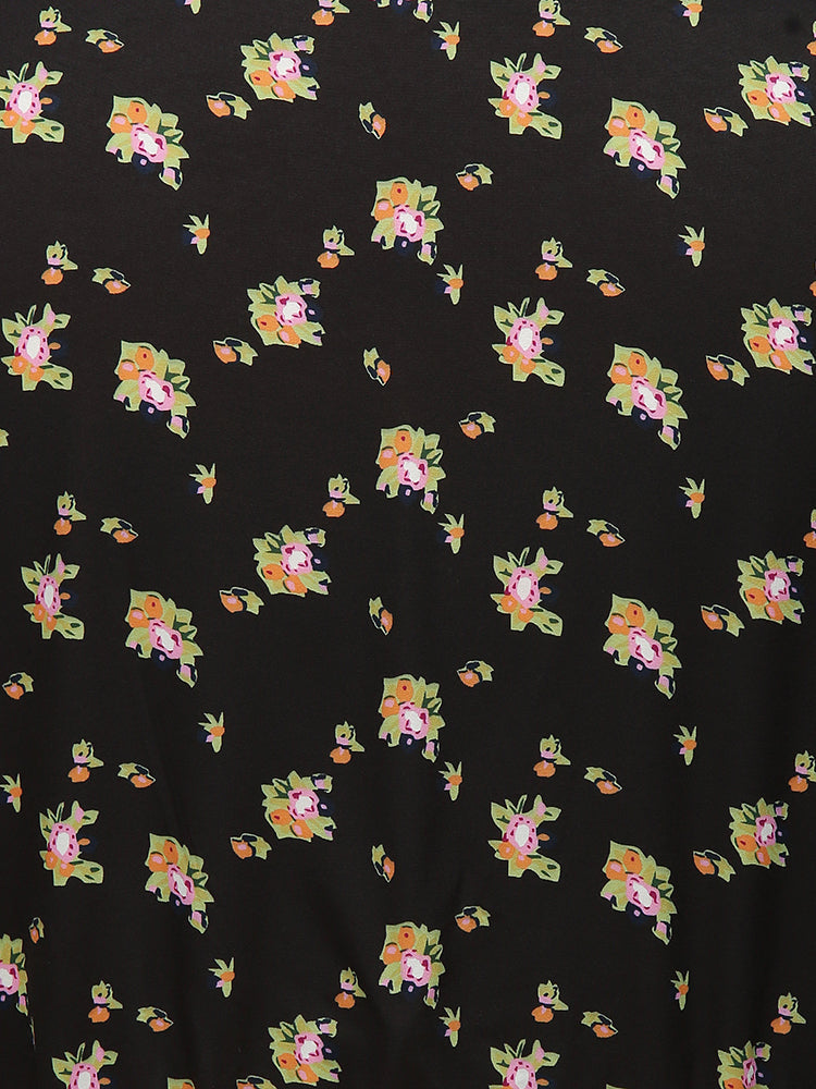 Ditsy Floral V-neck Crop Blouse