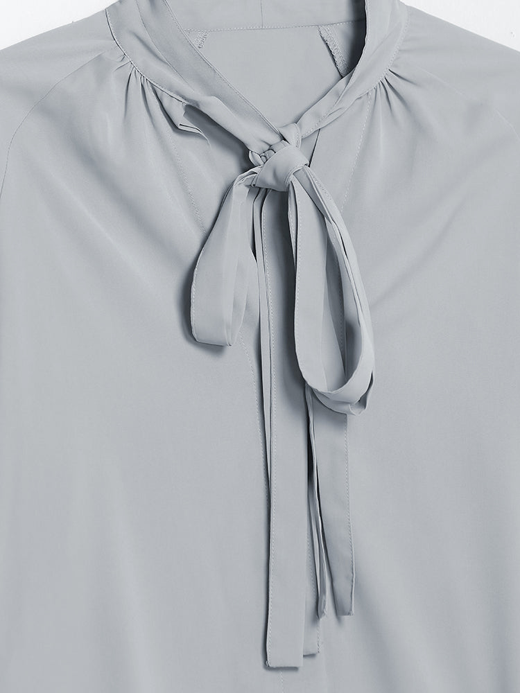 Extended Collar Lapel Blouse