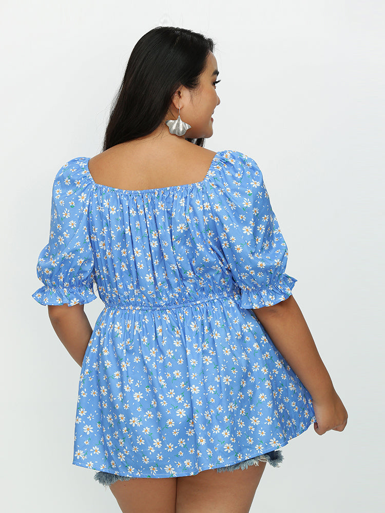 Ditsy Floral Puff Sleeve Blouse