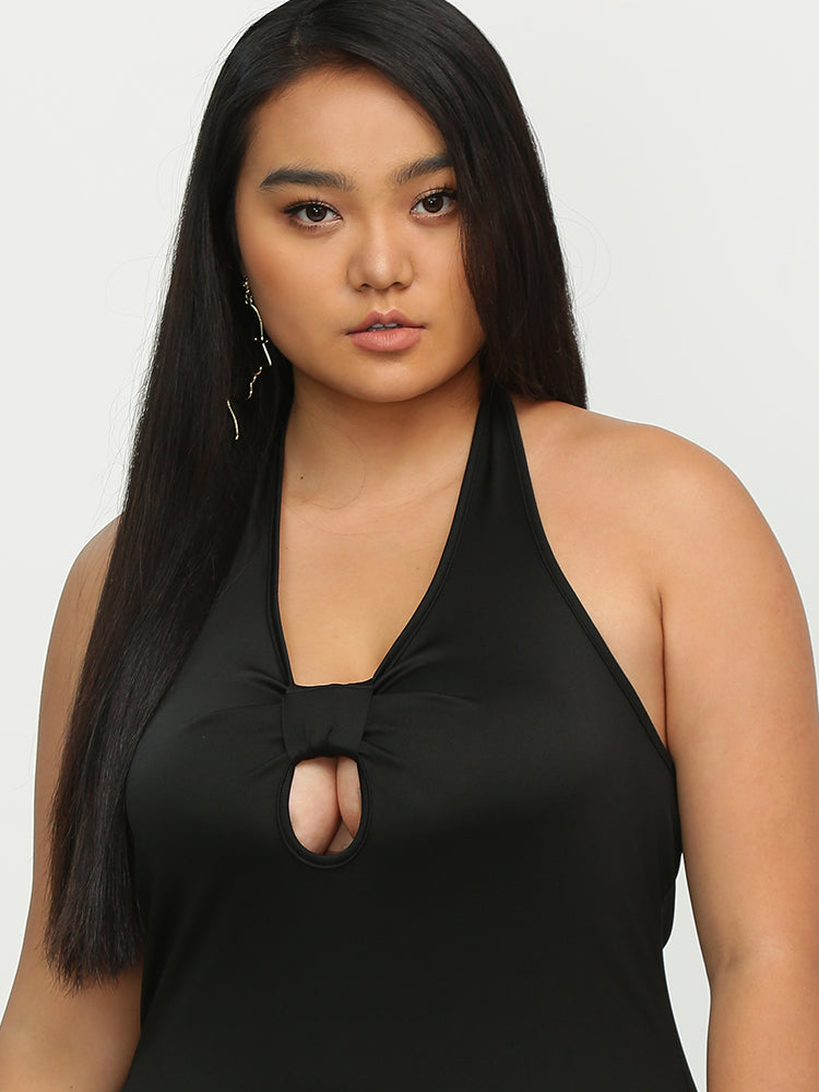 Keyhole Halter Neck Dress