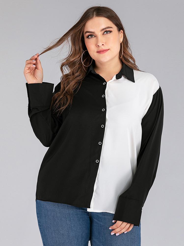 Patchwork Lapel Shirt