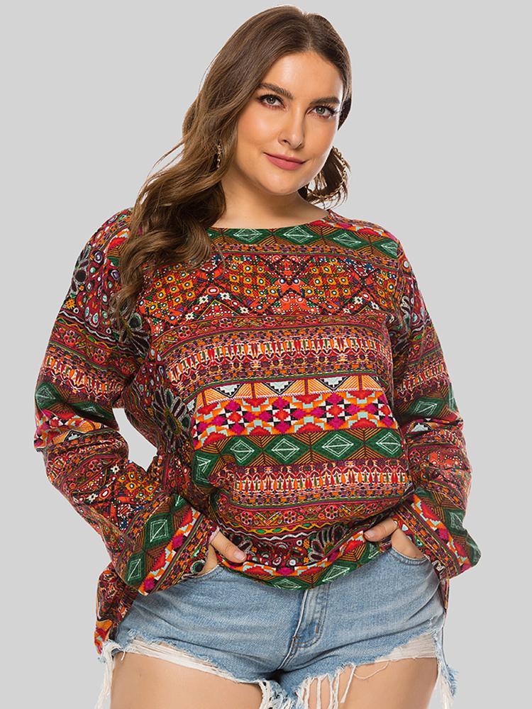 Ethnic Printed Round Neck T-shirt