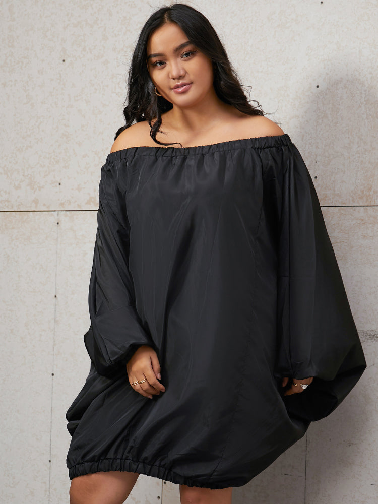 Off Shoulder Bishop Sleeve Dress