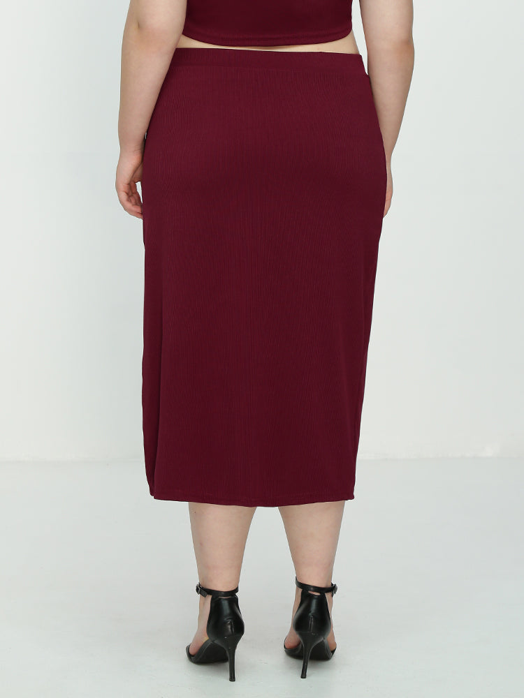 Split Hem Sweater Skirt