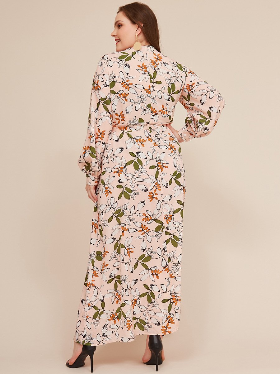 Floral Printed Wrap Holiday Dress