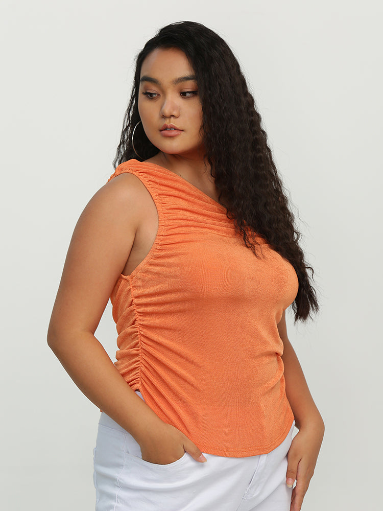 Ruched One Shoulder Top