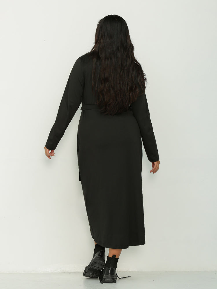 Irregular Hem V-neck Dress