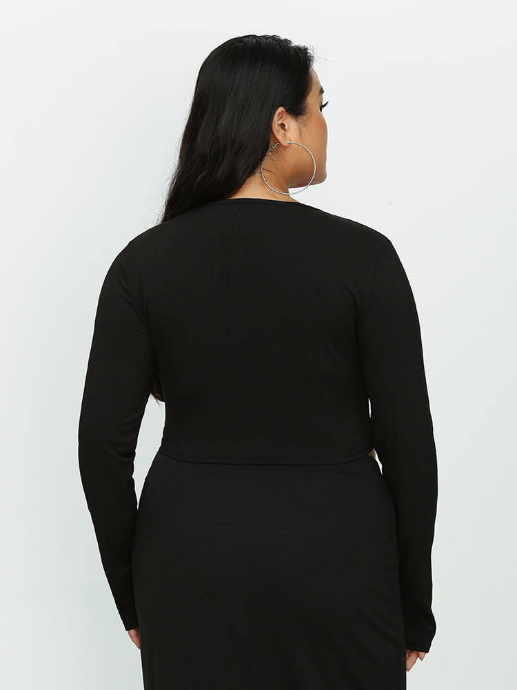 Irregular Neckline Long Sleeve T-Shirt