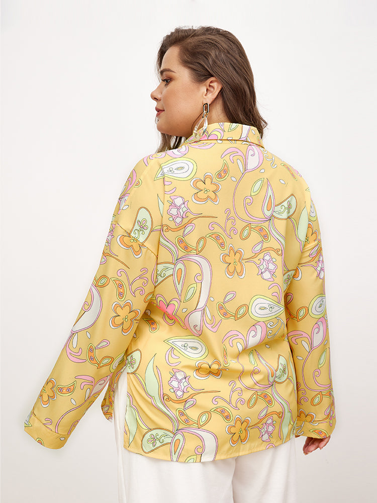 Floral Side Slit Blouse