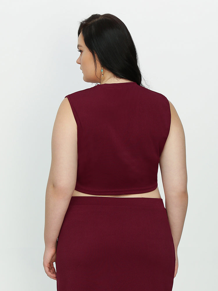 Sleeveless Knit Crop Top