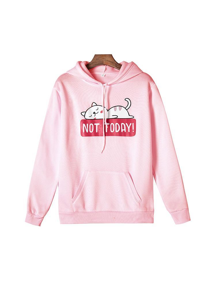 Cartoon Printed Kangaroo Pocket Hoodie