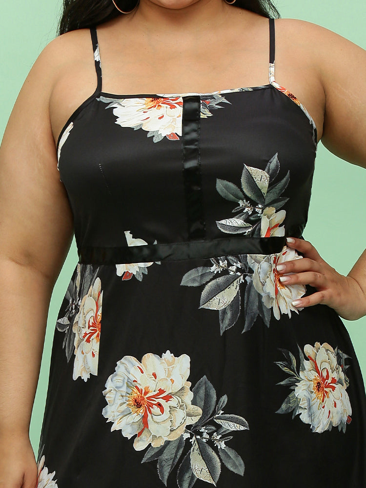 Floral Slit Sling Dress