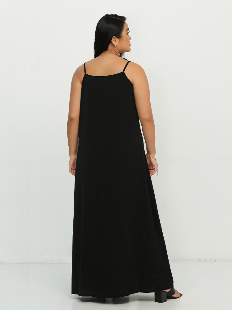 Knotted Shoulder Split Hem Dress