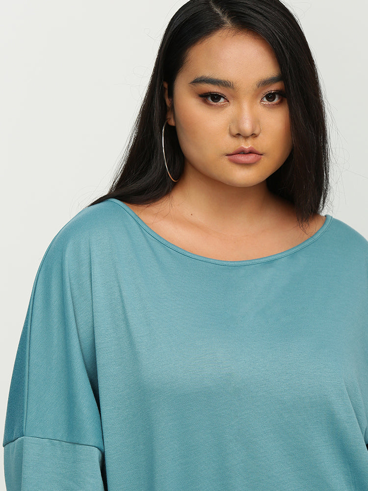 Back Cut Out Irregular Hem Swearshirt