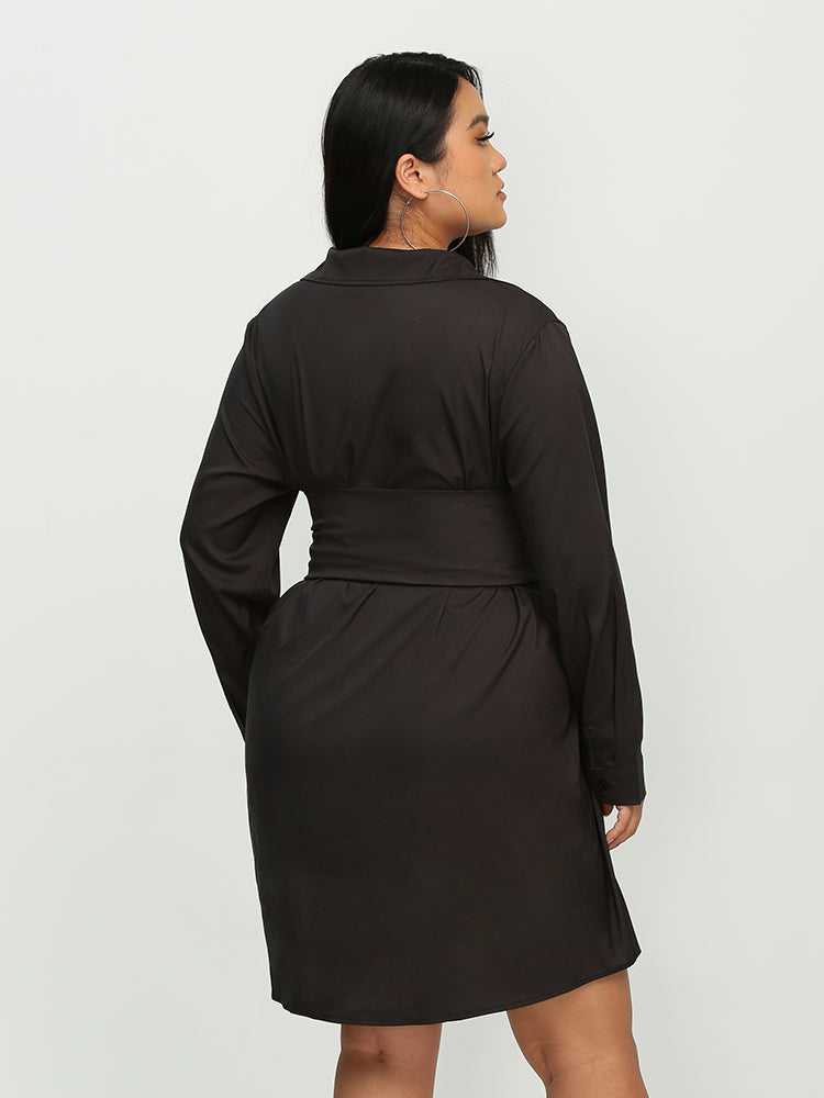 Cross Knotted Button Tiered Dress