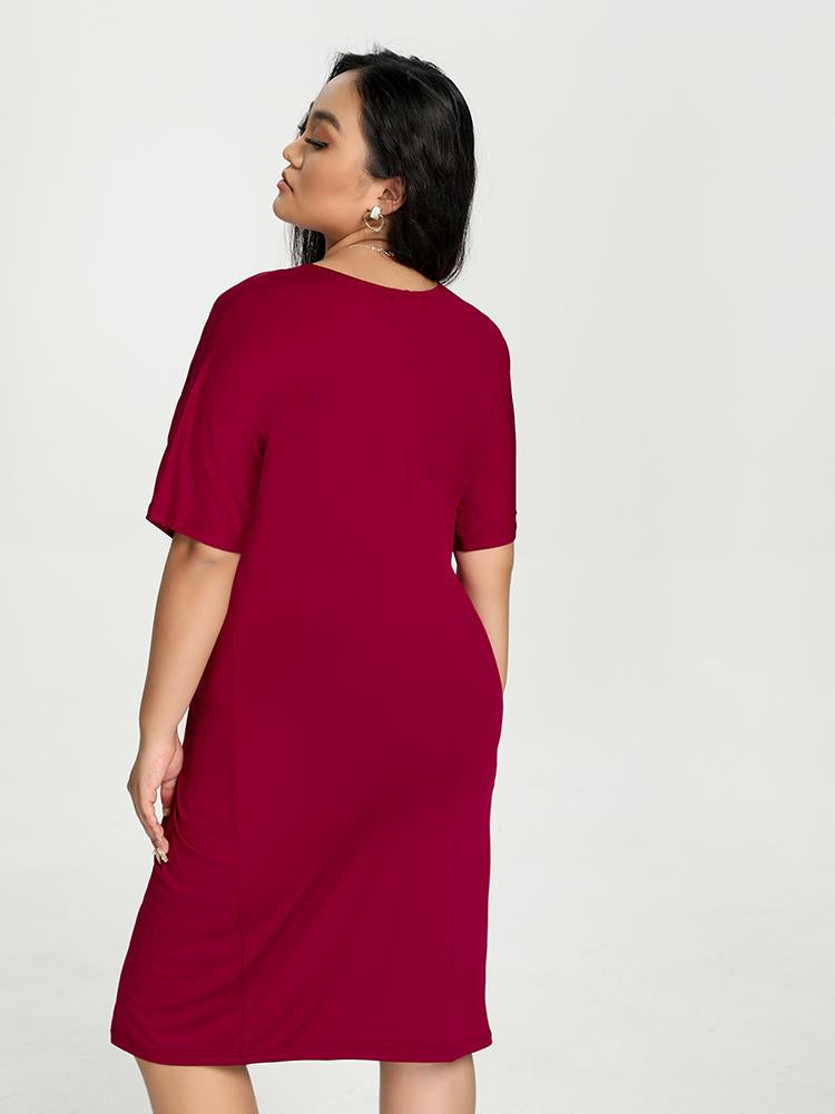 Pleated Split Hem Dress