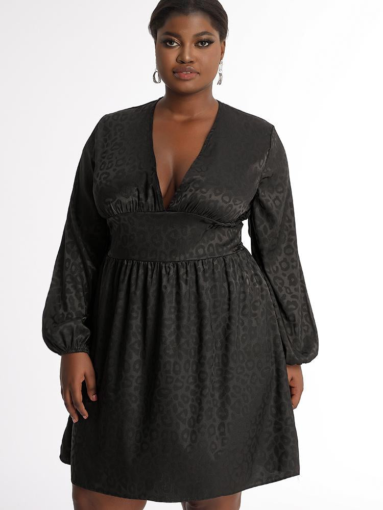 Plunge Leopard Print Dress