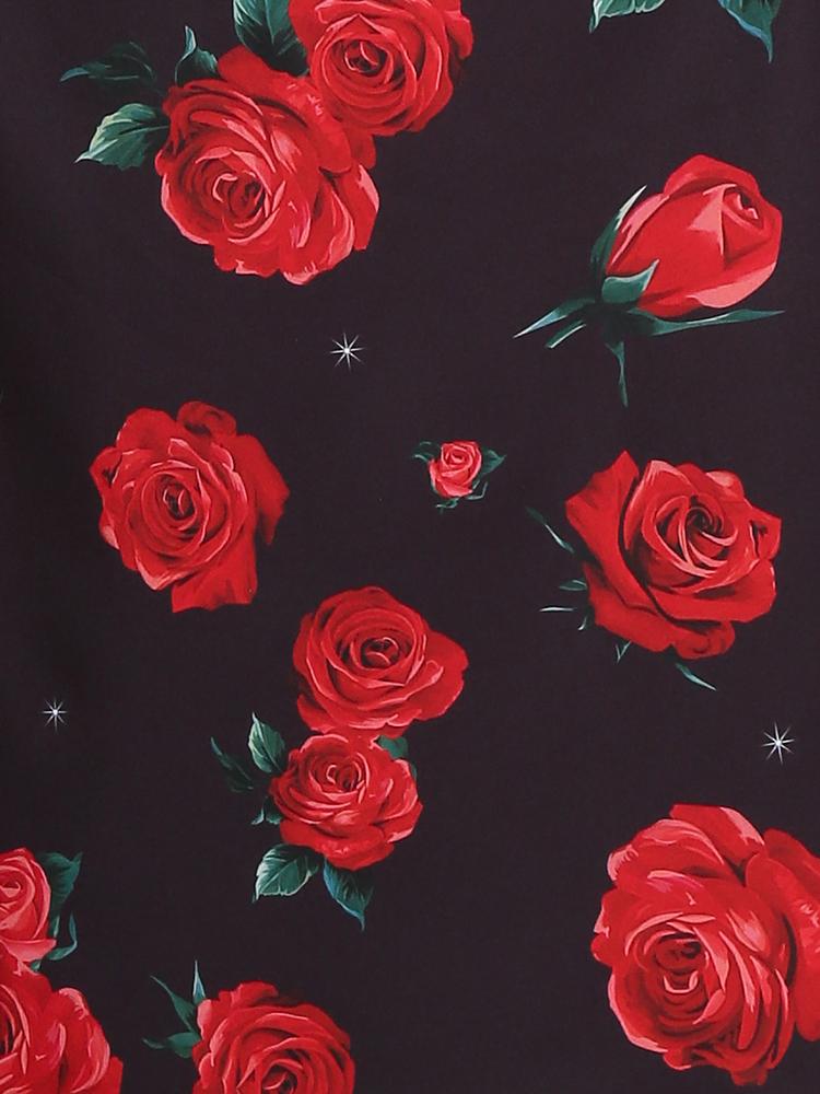 Floral Lantern Sleeve Dress