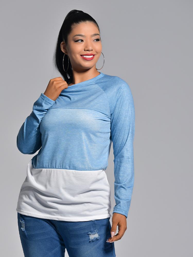 Patchwork Round-neck Top