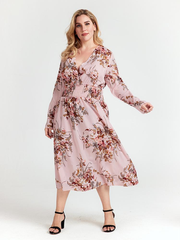 V-neck Floral Dress
