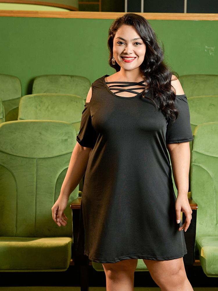 Crossover Cold Shoulder Dress