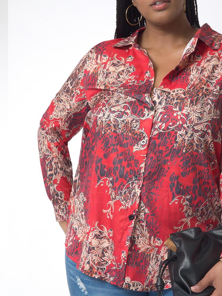 Paisley Leopard Print Blouse