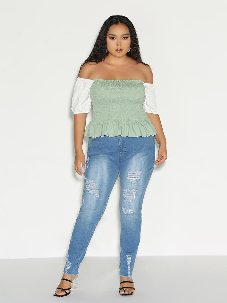 Ruffle Patchwork Top