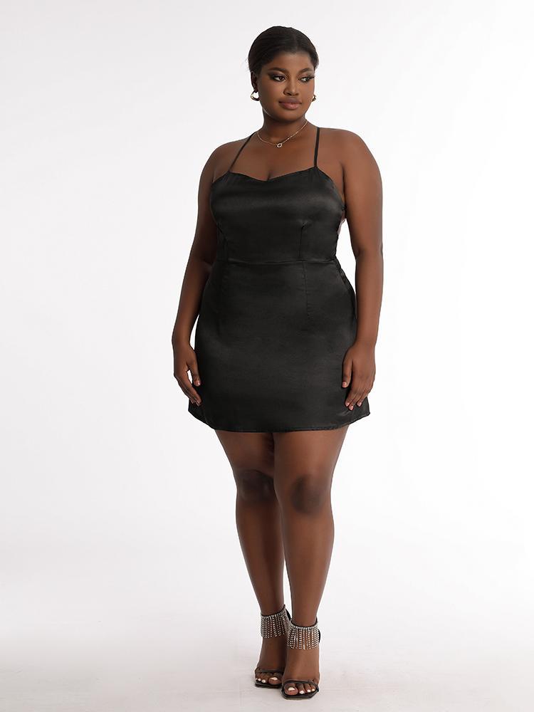 Backless Cami Solid Dress