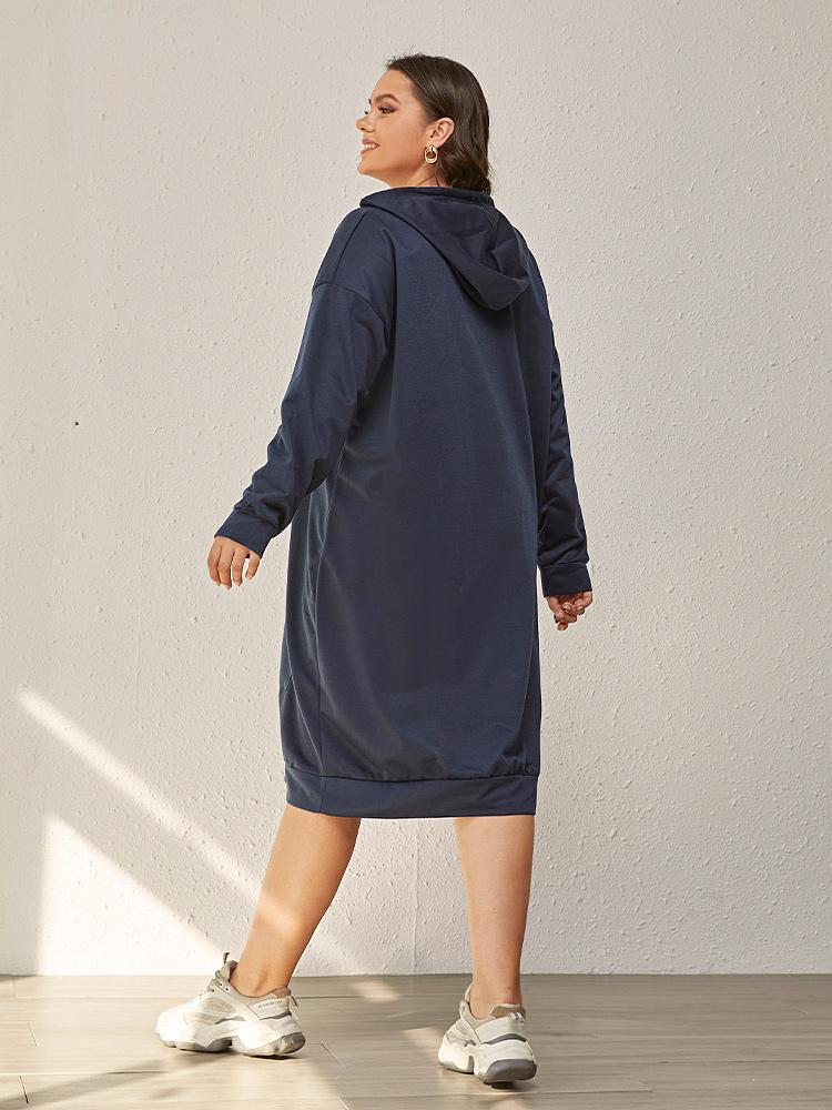 Pocket Hooded Sweatshirt Dress