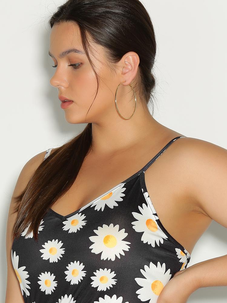 Daisy Print Backless Cami
