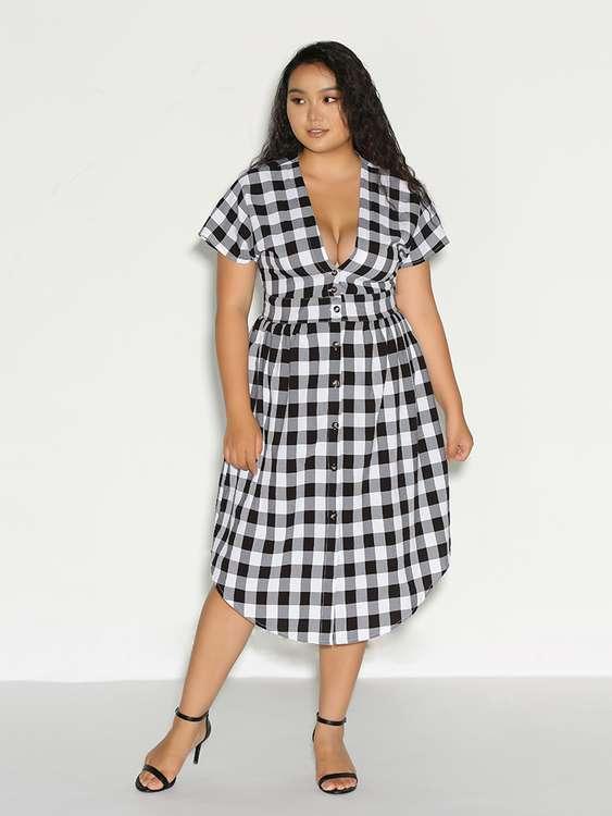 Arc Hem Tartan Dress