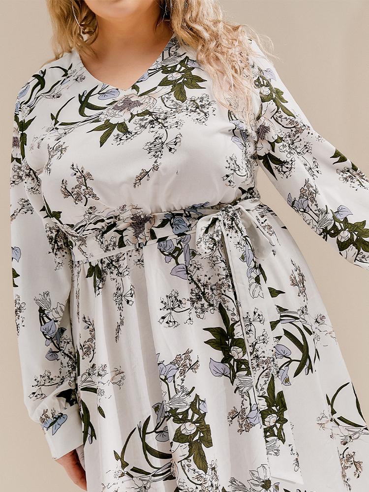 Floral Lace Long Sleeve Dress