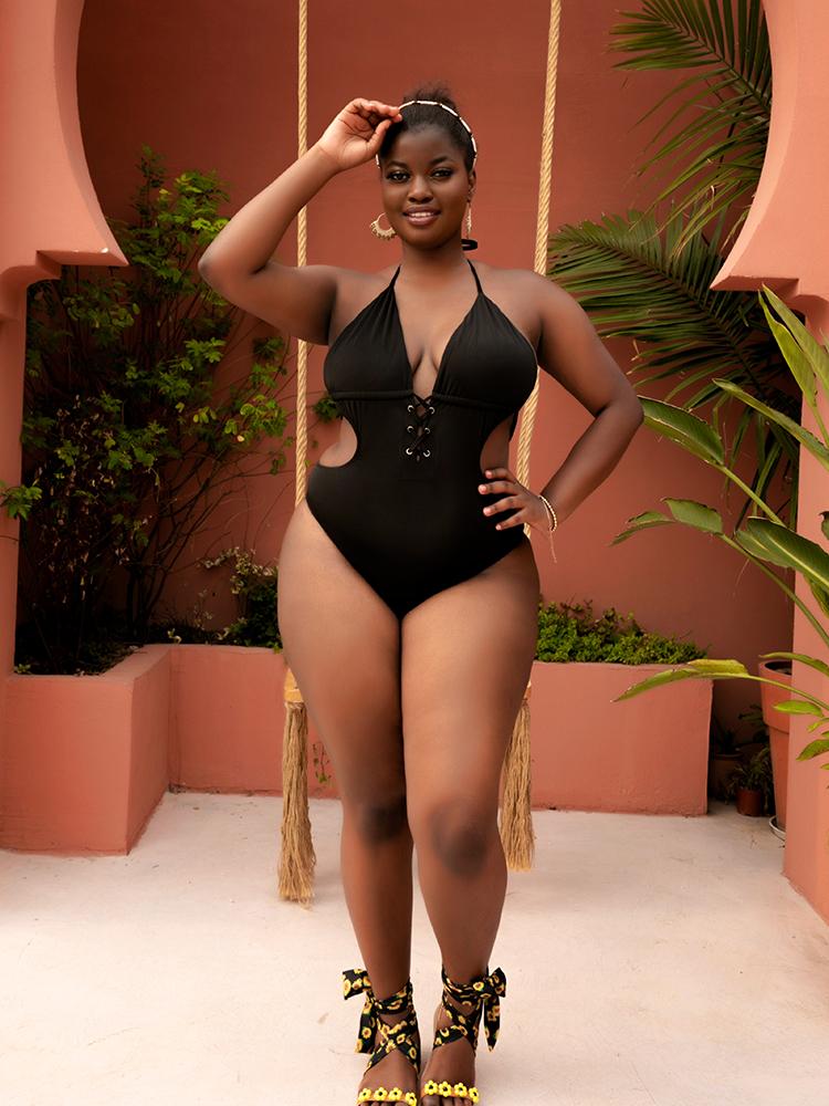 Cut Out Plunging Bikini